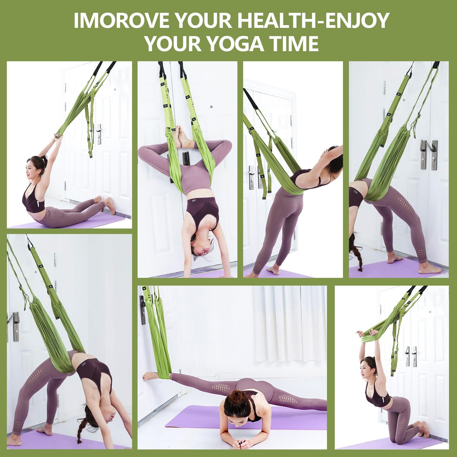 Leg Stretcher Strap w/ Door Anchor - Flexibility & Yoga Trainer Band