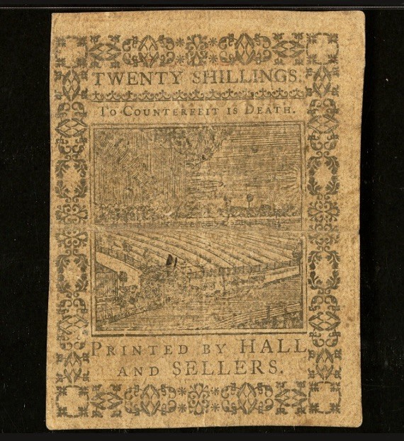 1773 PENNSYLVANIA American Revolution Colonial Currency Bank Note PA-169, PMG 30