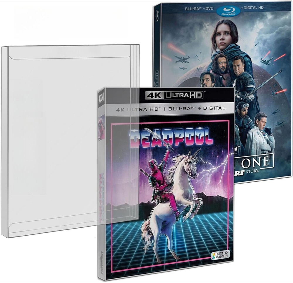 1PC Blu-Ray SLIPCOVER Protector Case Compatible with 4K UHD & Blu Ray Slips