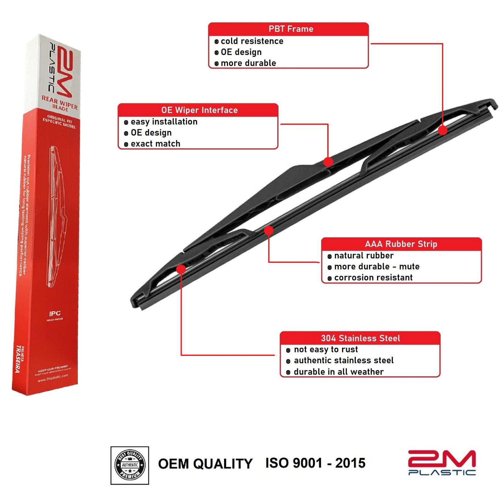 Rear Windshield Wiper Blade For GMC ACADIA 07-12 Saturn OUTLOOK 07-10 Exact Fit