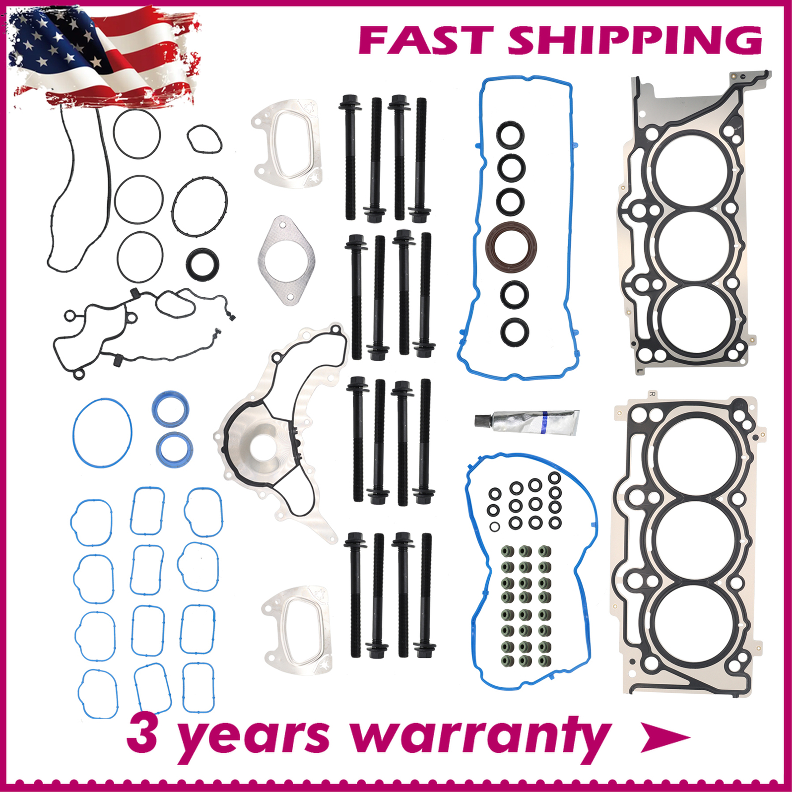 Head Gasket Set Bolts For 11-16 Ram Chrysler Dodge Avenger Jeep 3.6L DOHC VIN G