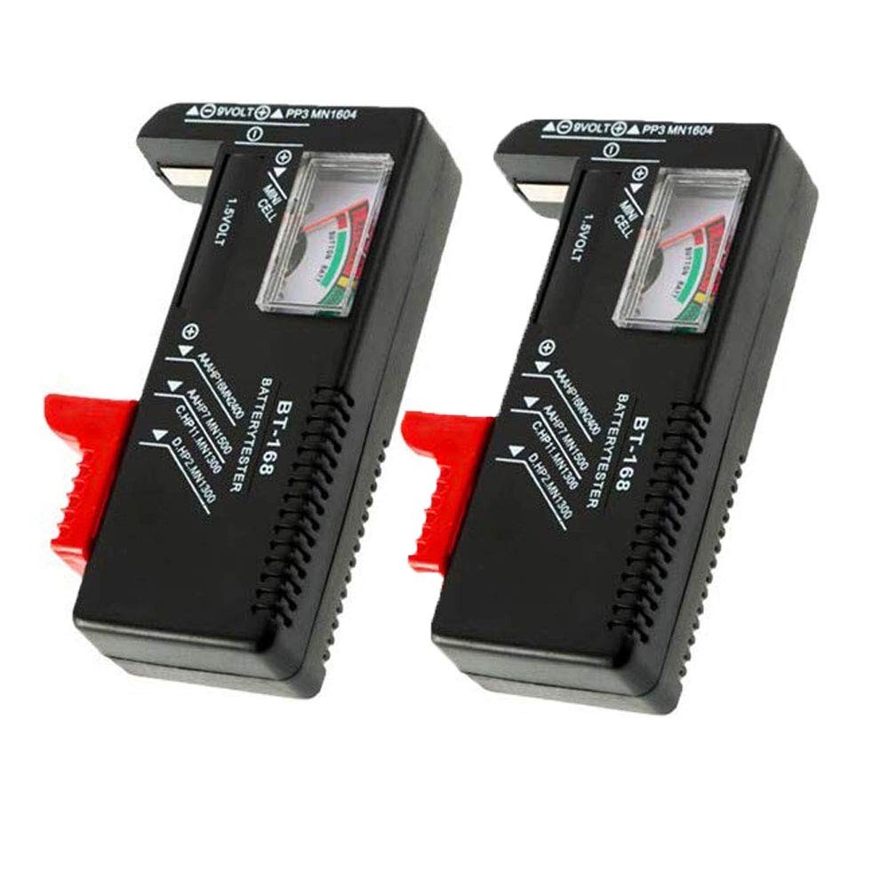 2 Pack Battery Tester, Universal Battery Checker for AA / AAA / C / D / 9V / ...