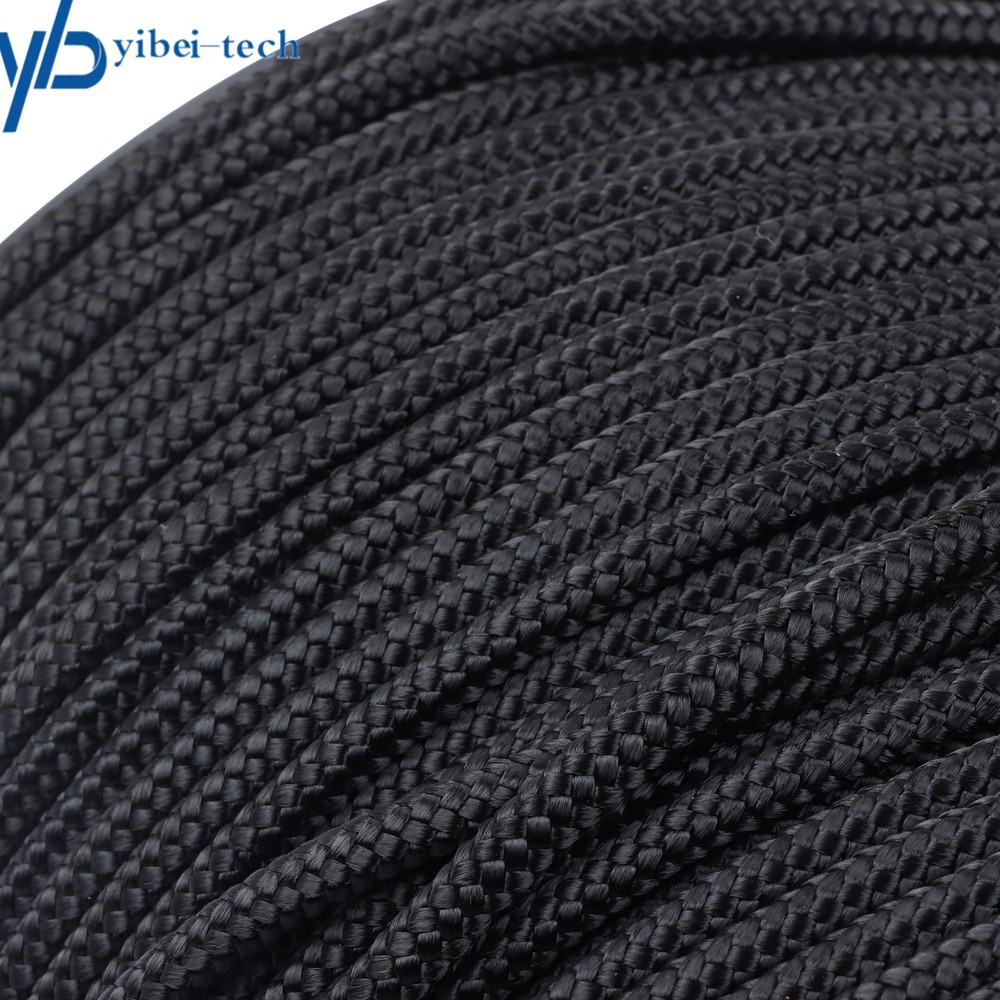 1/4 Inch Nylon Polyester Cord 500 Foot Spool Solid Braid Industrial Grade Black
