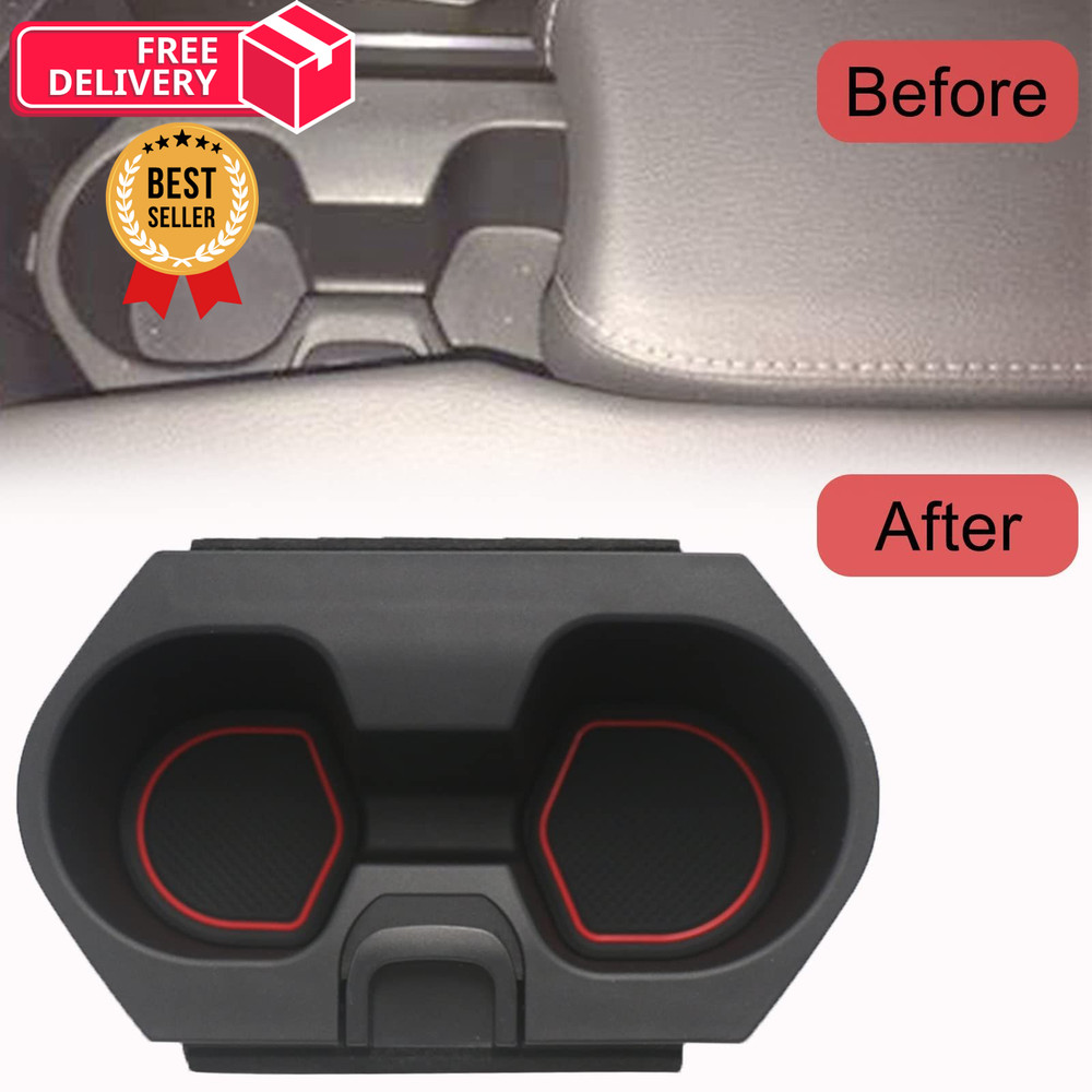 Civic Cup Holder Insert w/Coaster for Center Console Compatible red coaster