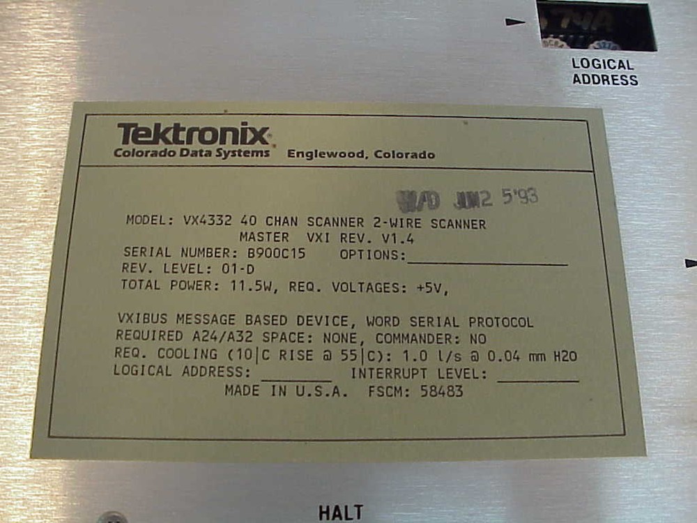 Tektronix VX4332 40-Channel 2-Wire Relay Scanner Master VXI Module