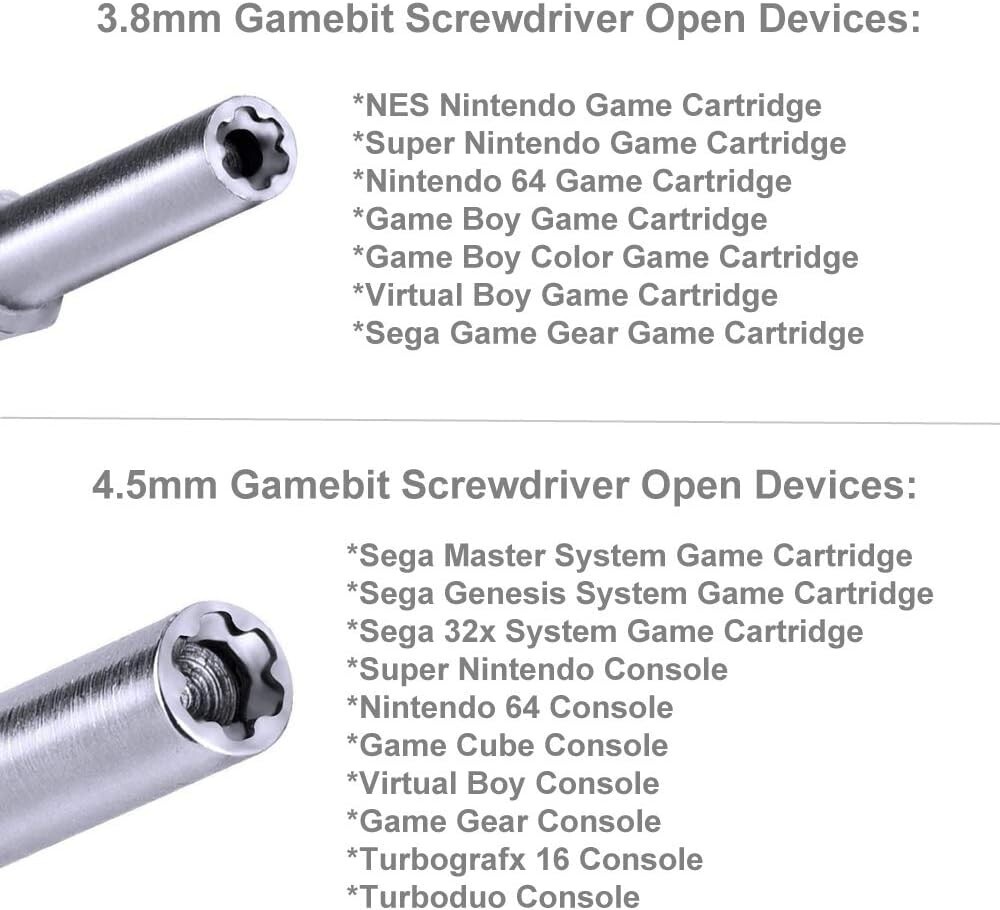 Gamebit Screwdriver Kit 3.8mm & 4.5mm Double End Security Bits