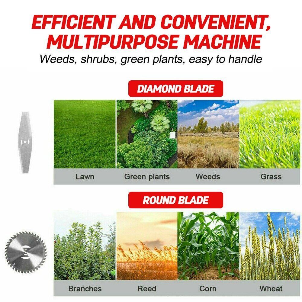 24V Electric Weed Eater Cutter Grass String Trimmer Cordless 2 Battery Powered