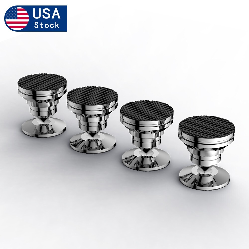 4Pcs Adjustable Stainless Steel HIFI Speaker Turntable Isolation Stand Feet Pad