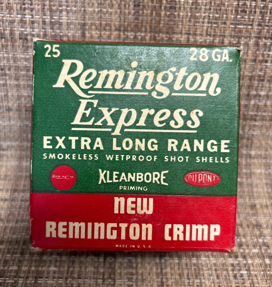 Vintage Remington Express 28 Ga. Empty Shotgun Shell Box