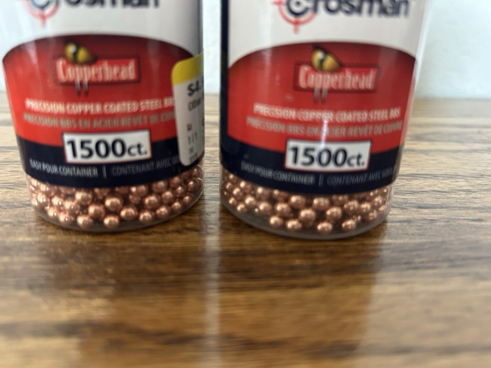 Crosman Copperhead BBs Two Bottles One 1500 Count Full & One @ Half Full