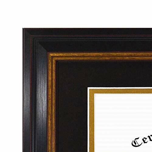 11x14 Diploma/Certificate Frame with Double Mat for 8.5x11 Document Real Glass