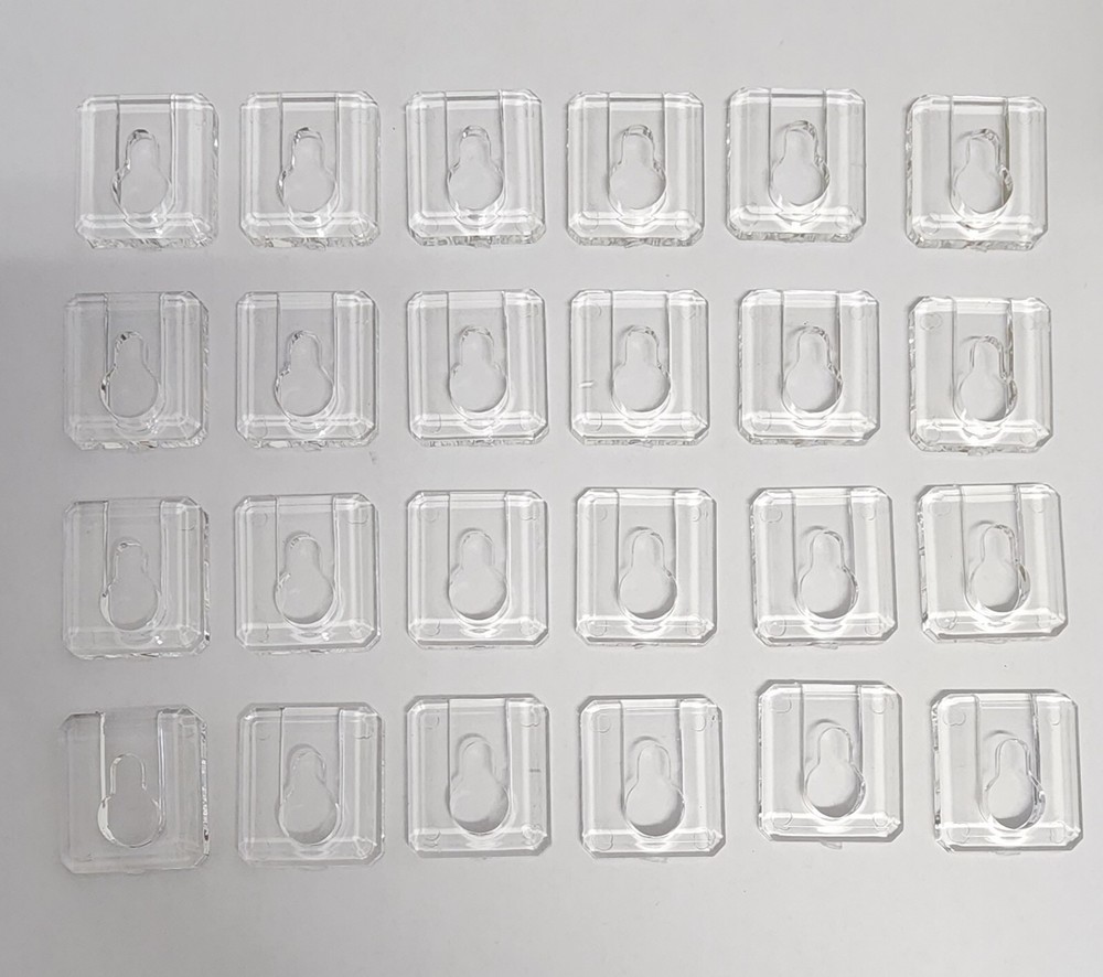 Acrylic Keyhole Hangers Mounting Hardware 24-Pack