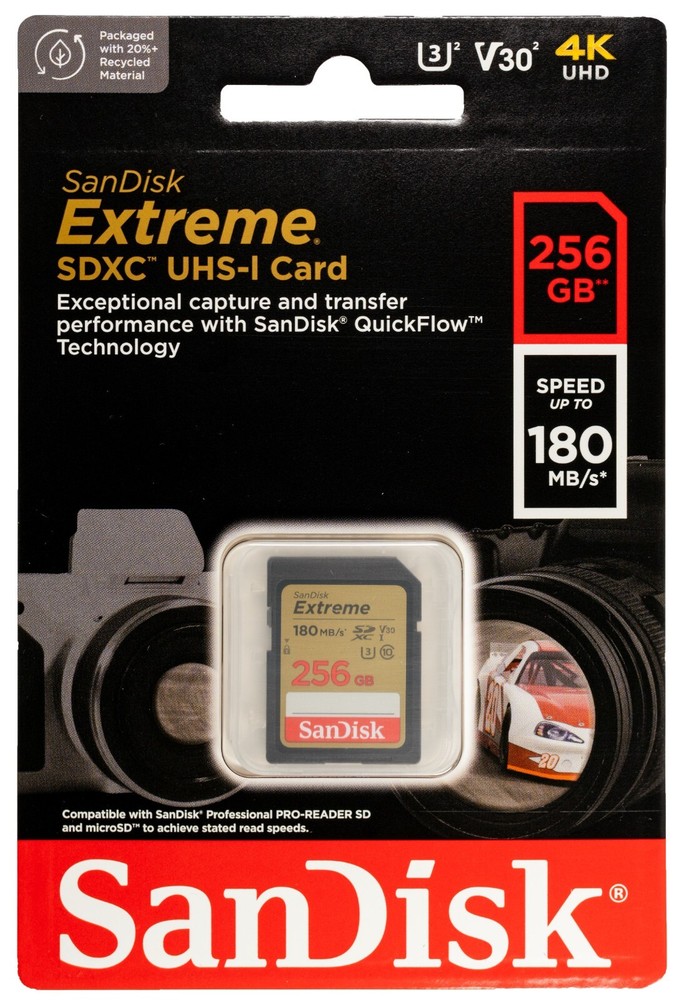 256GB Sandisk Extreme SD Memory cards for Camera Trail Camera/Computers (2 Pack)
