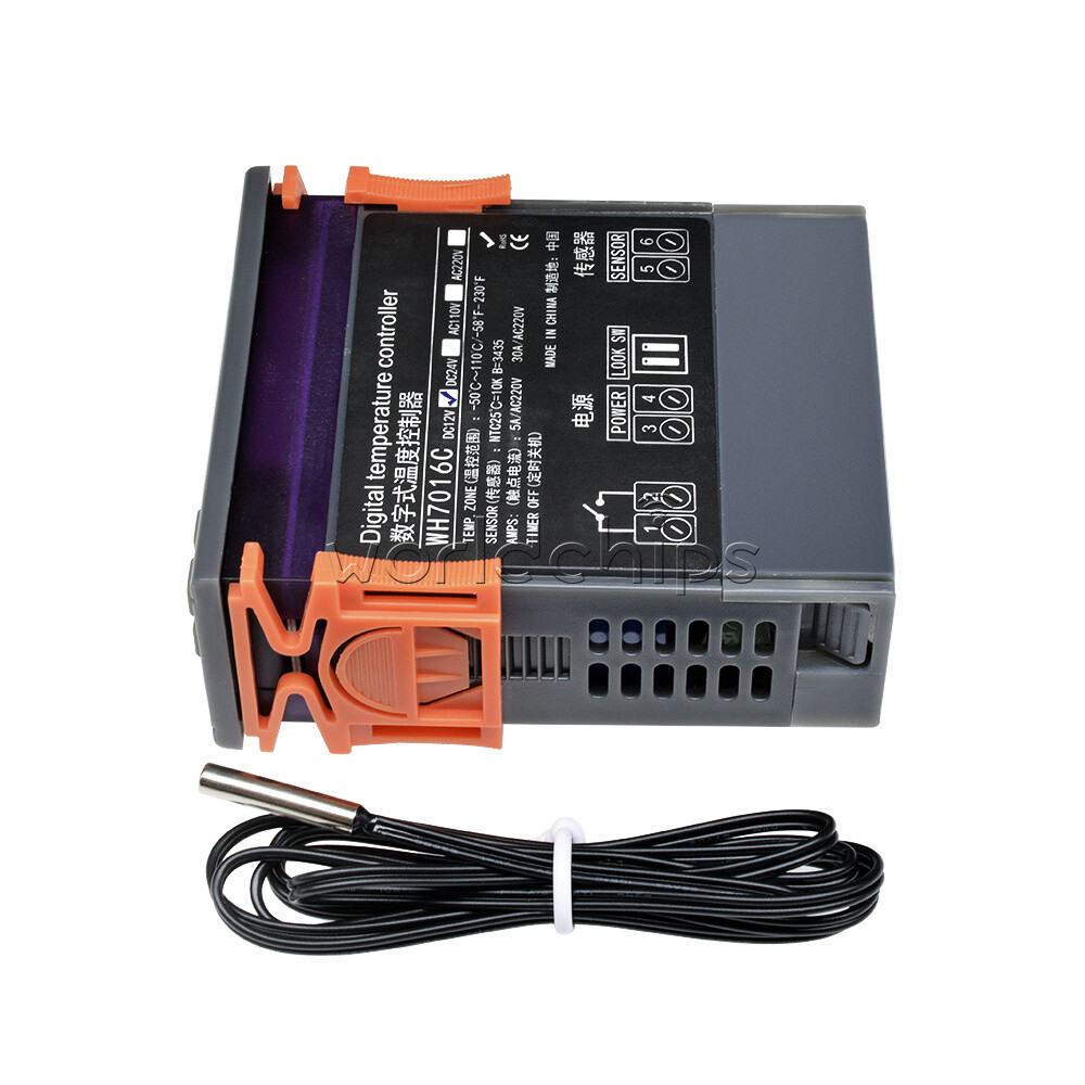 WH7016C 12V Automatic Digital Temperature Controller Thermostat Control Switch