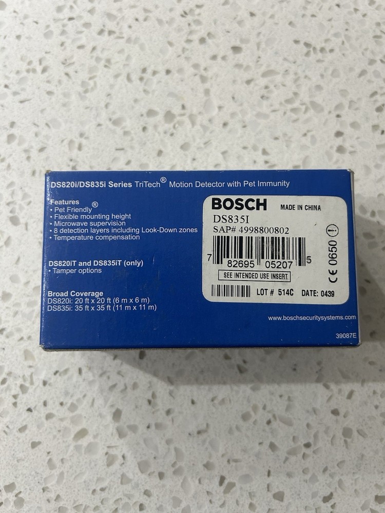 New Bosch DS835I Tritech Motion Detector with Pet Immunity