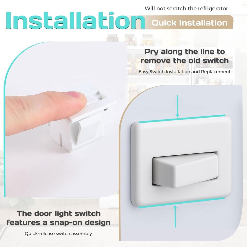 Refrigerator Door Light Switch, 2PCS Whirlpool Switch...
