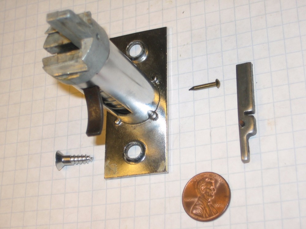 PRESO-MATIC #LT8102 PUSHBUTTON MORTISE "DEADBOLT ONLY", 3" BACKSET,SATIN CHROME