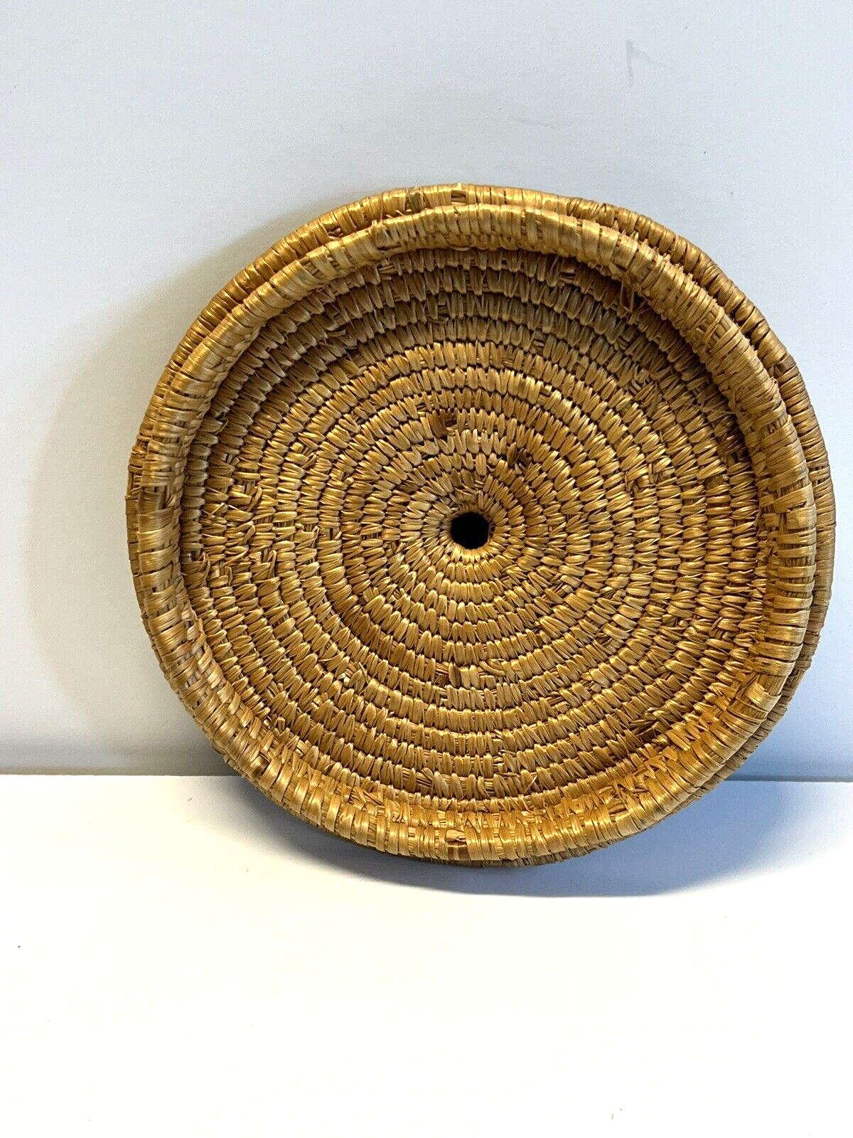 Native American Alaskan Indian Inuit Basket; Embroidery; Large; Late 1800's