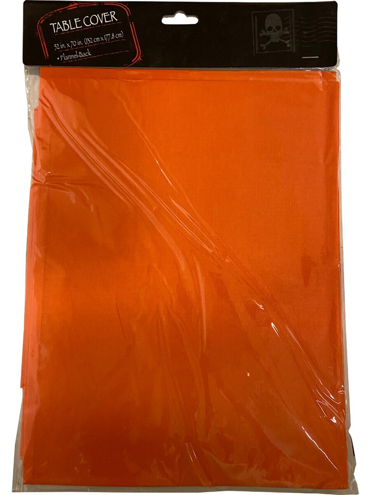Solid Color Halloween Orange Flannelback Tablecover Decoration