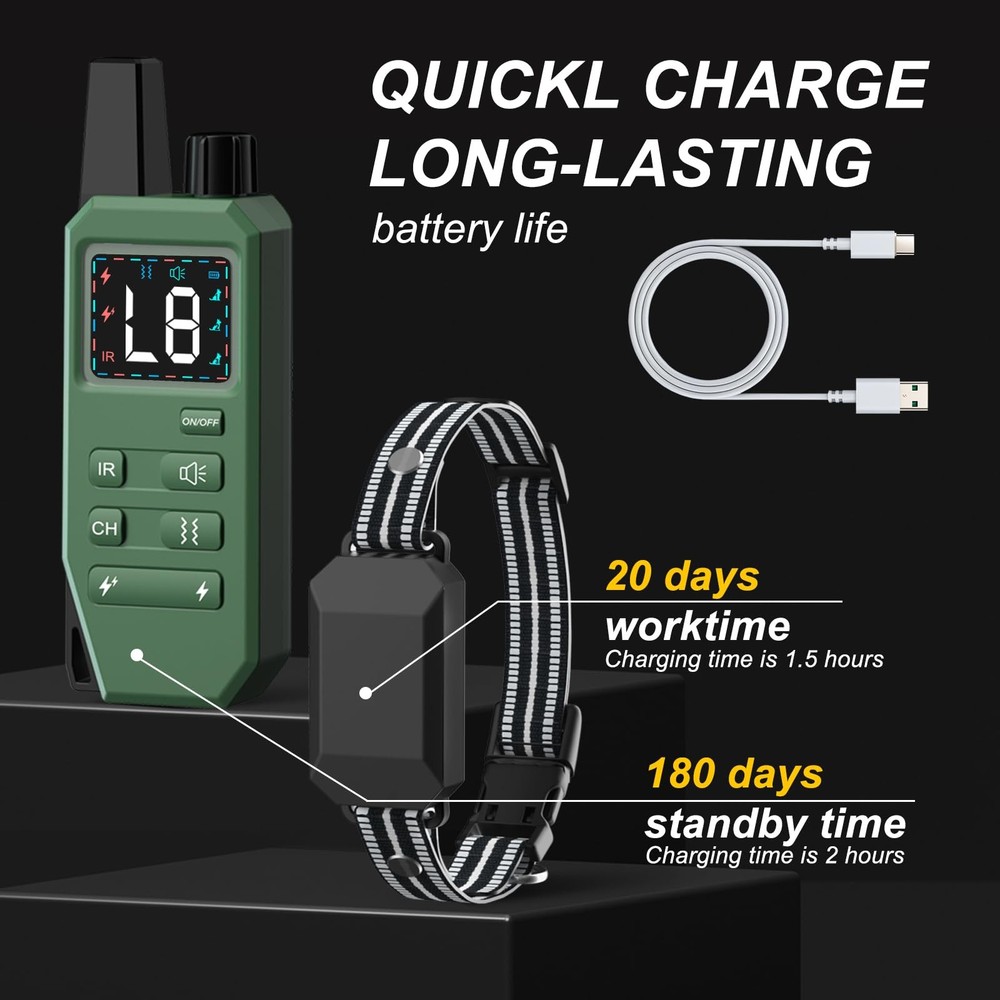 Dog Training Collar 2000 Ft Range Electric Dog Collar with Remote Control,Rec...