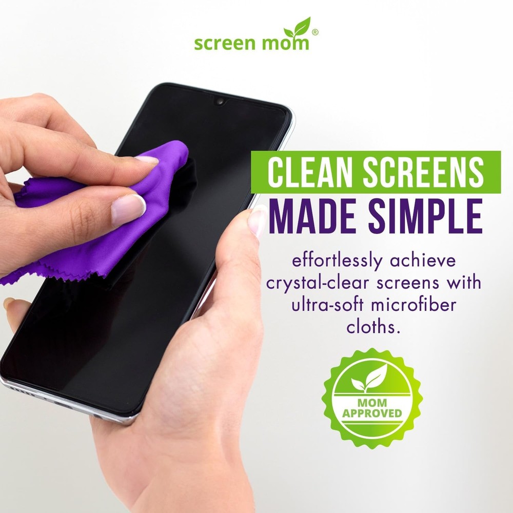 Screen Mom Screen Cleaner Purple Microfiber Cloths (6-Pack) - Microfiber Scre...