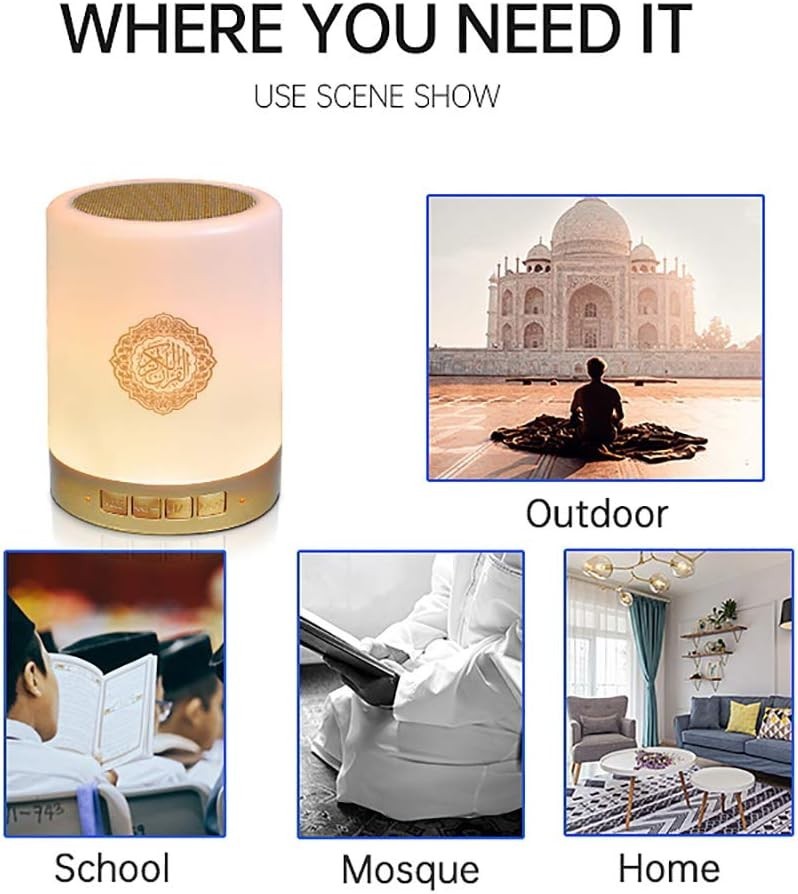 Quran Speaker Lamp Bluetooth Cube with Remote APP Control Quran Recitations