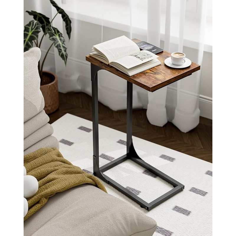 C Shaped Side Table Small Couch Tray Desk Waterproof Scratch Resistant End Table