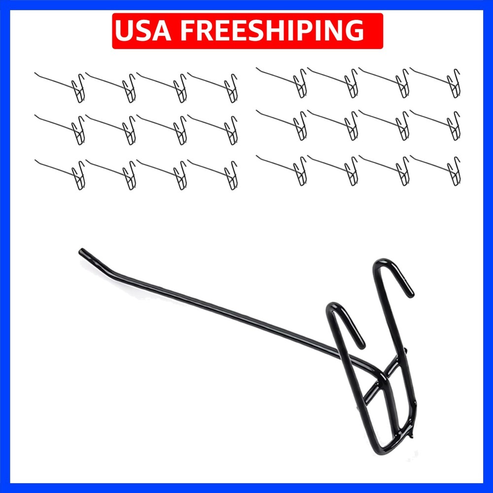 4 Inch Gridwall Hooks, 25 Pack Black Multifunctional Display Hangers, Wall Mo...