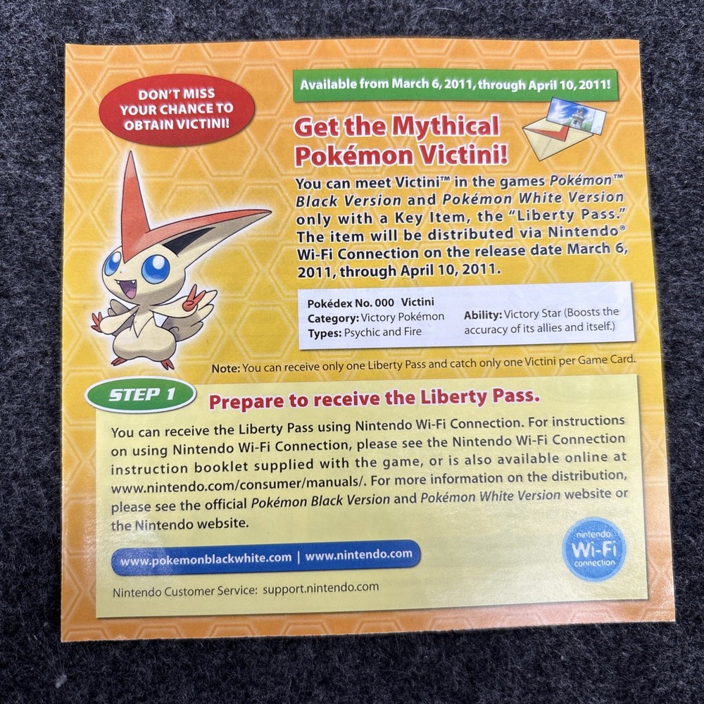 Pokemon White Ver. (DS) Authentic Case & Manual Only W/ Inserts Good Condition