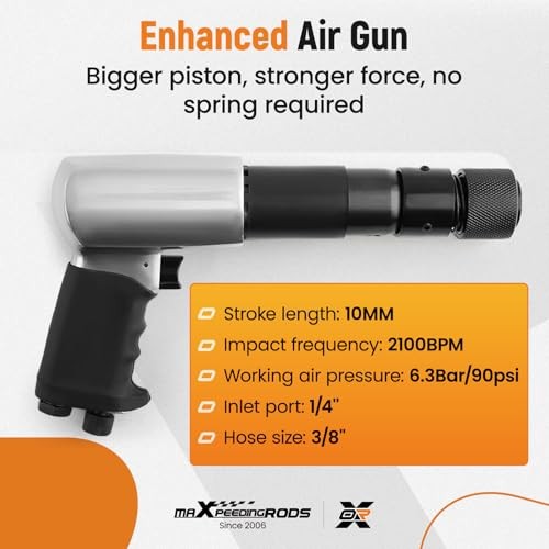Air Hammer Chisel Kit, Multi-functional Pneumatic Hammer Set, 2100 BPM Air