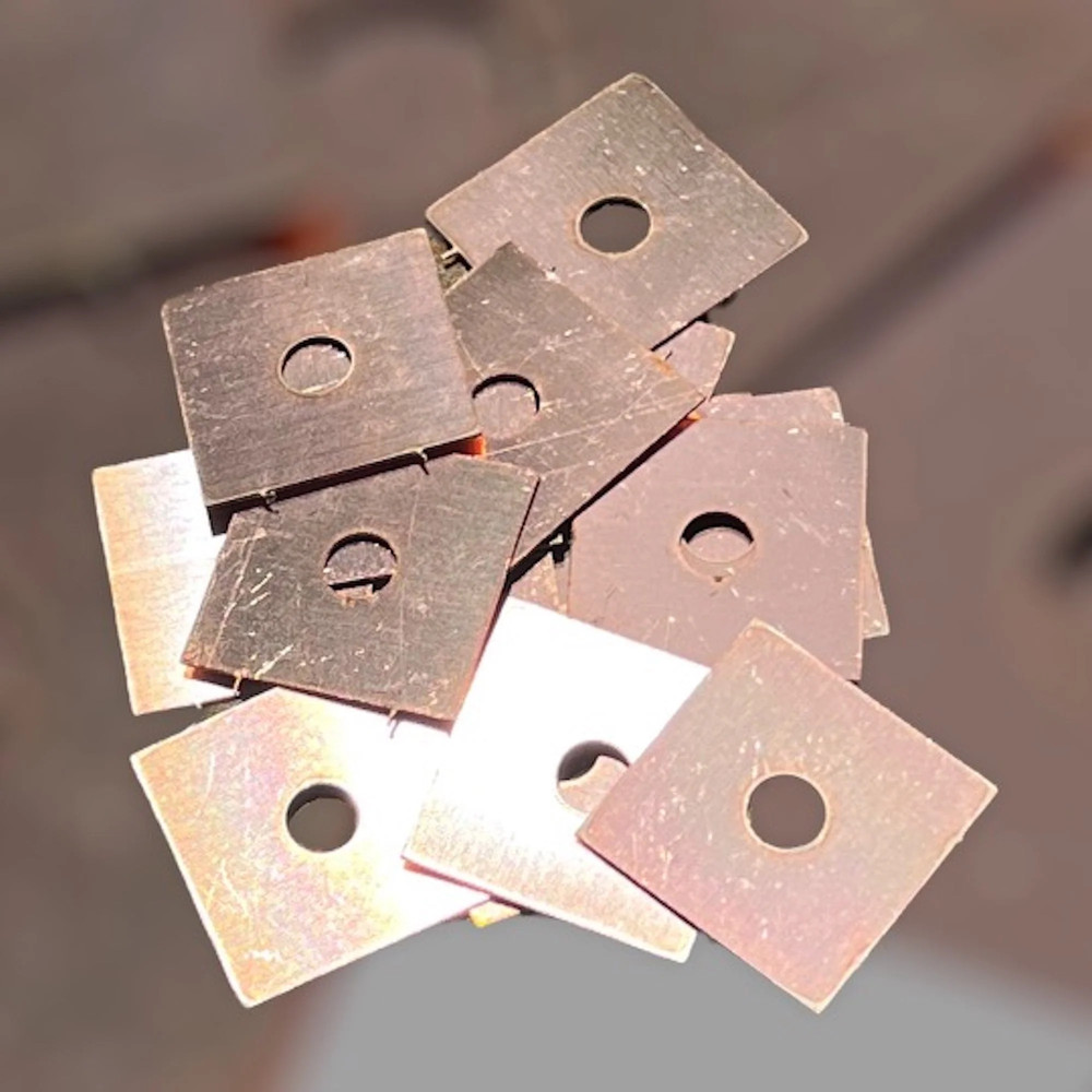 Raw Unsealed 16oz Copper Squares 1"x1" with Center Hole