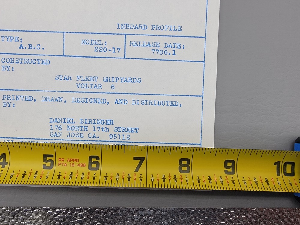Star Trek Blueprints USS Graynet Pulk 1976 Galactic 9 Sheets