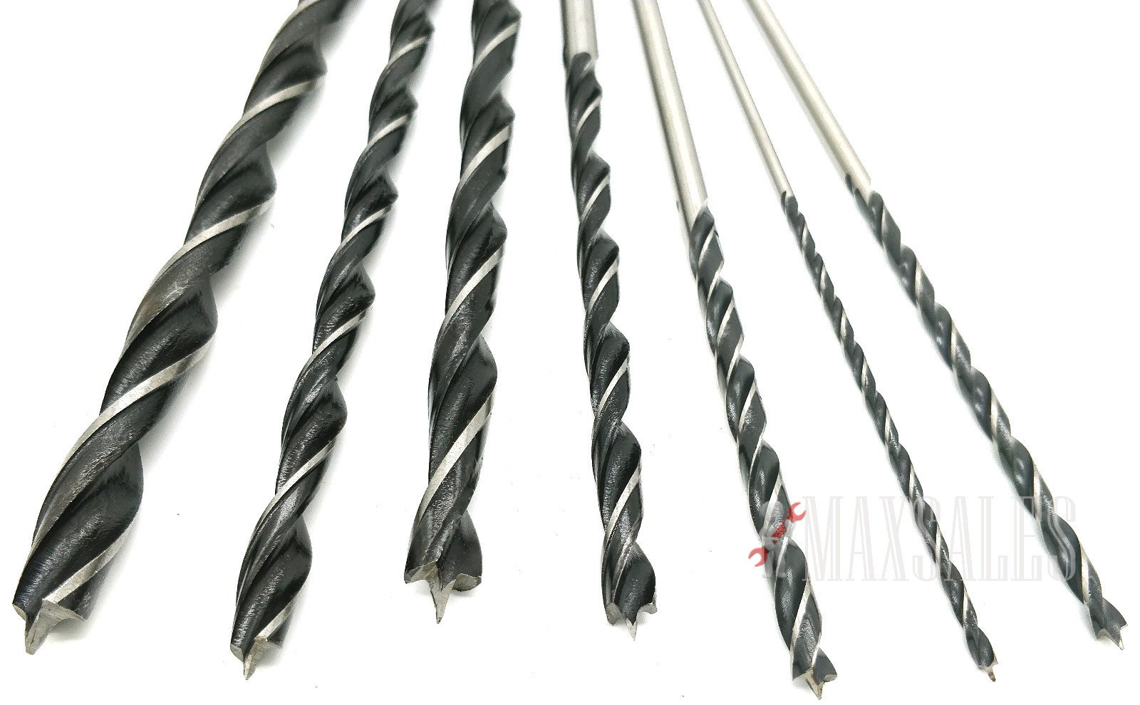 7pc 12" Long HSS BRAD POINT WOOD DRILL BIT SET 1/8 3/16 1/4 5/16 3/8 5/32" 1/2"
