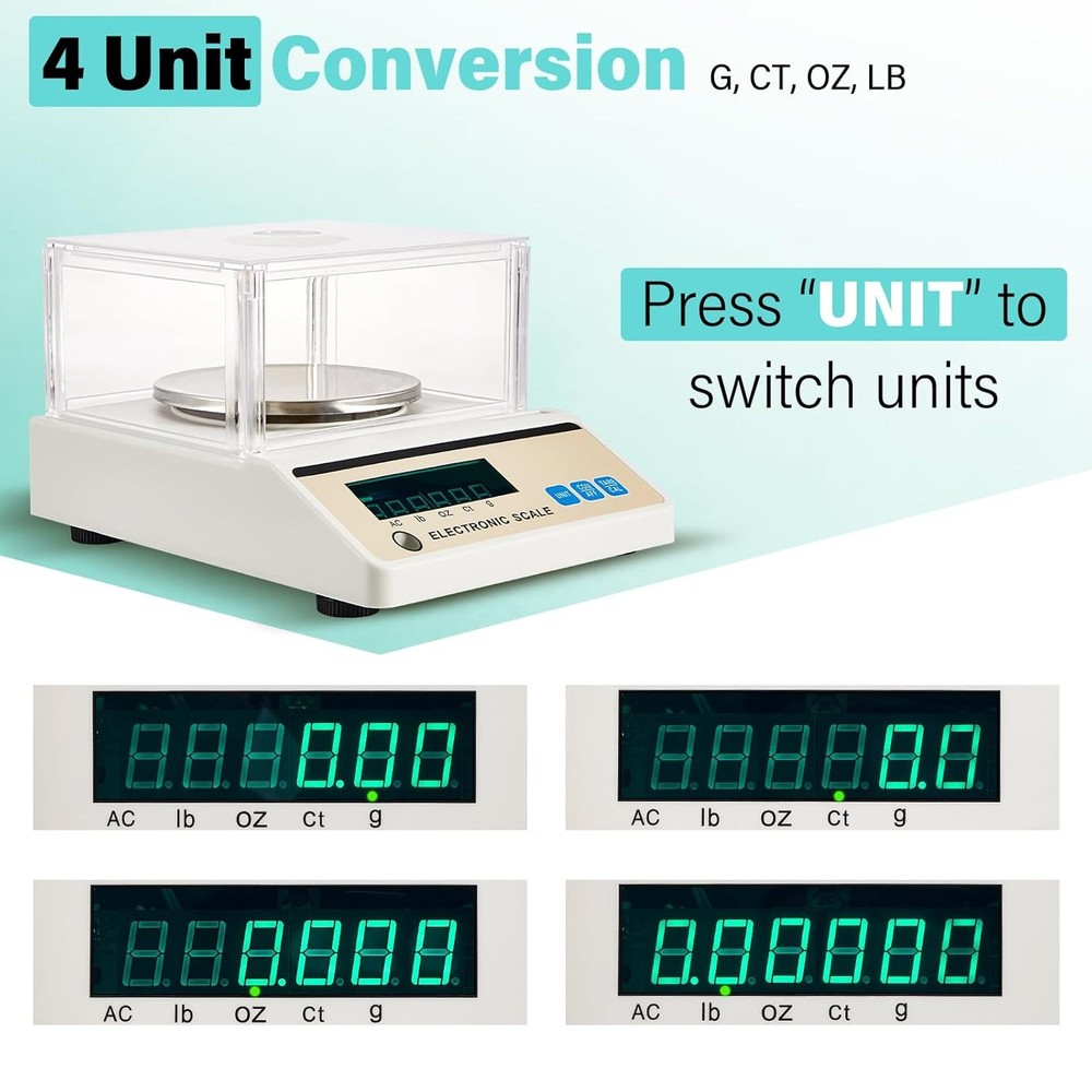 Lab Analytical Balance Digital Precision Lab Scale 3000g x 0.01g High Precision