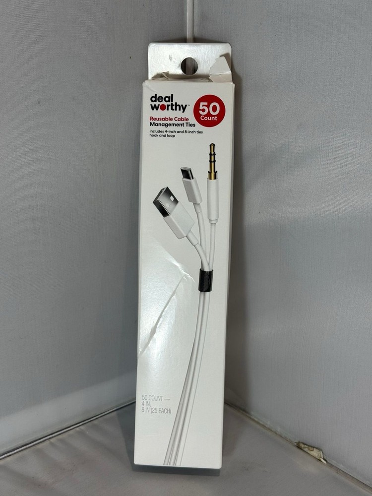 50Pcs Reusable Cable Management Ties Black And  White Cord Hook Loop