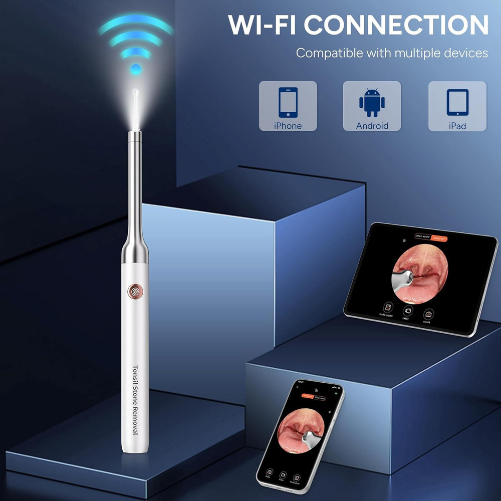 Tonsil Stone Remover with Camera - Upgraded Visual Tonsil Stone Removal Kit with