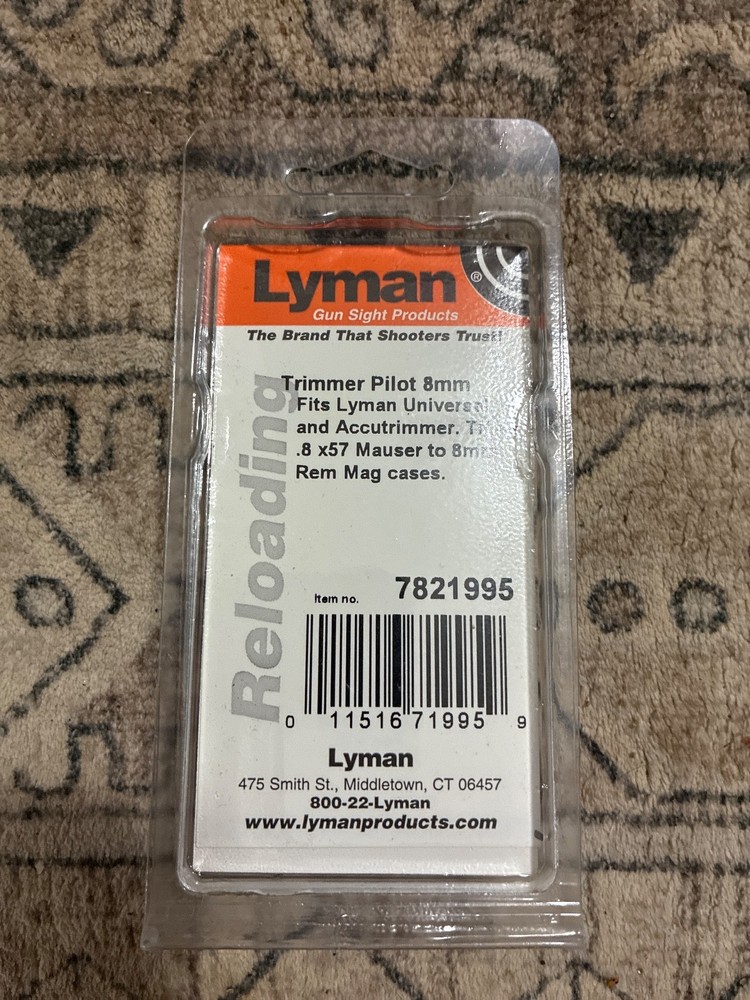 Lyman Reloading Tools Trimmer Pilot 8mm