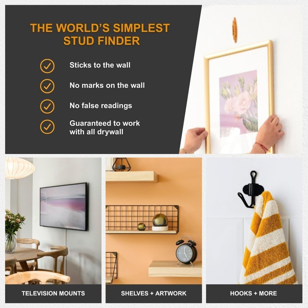 Magnetic Stud Finder Tool - Detects Screws Instantly, Lightweight & Reliable