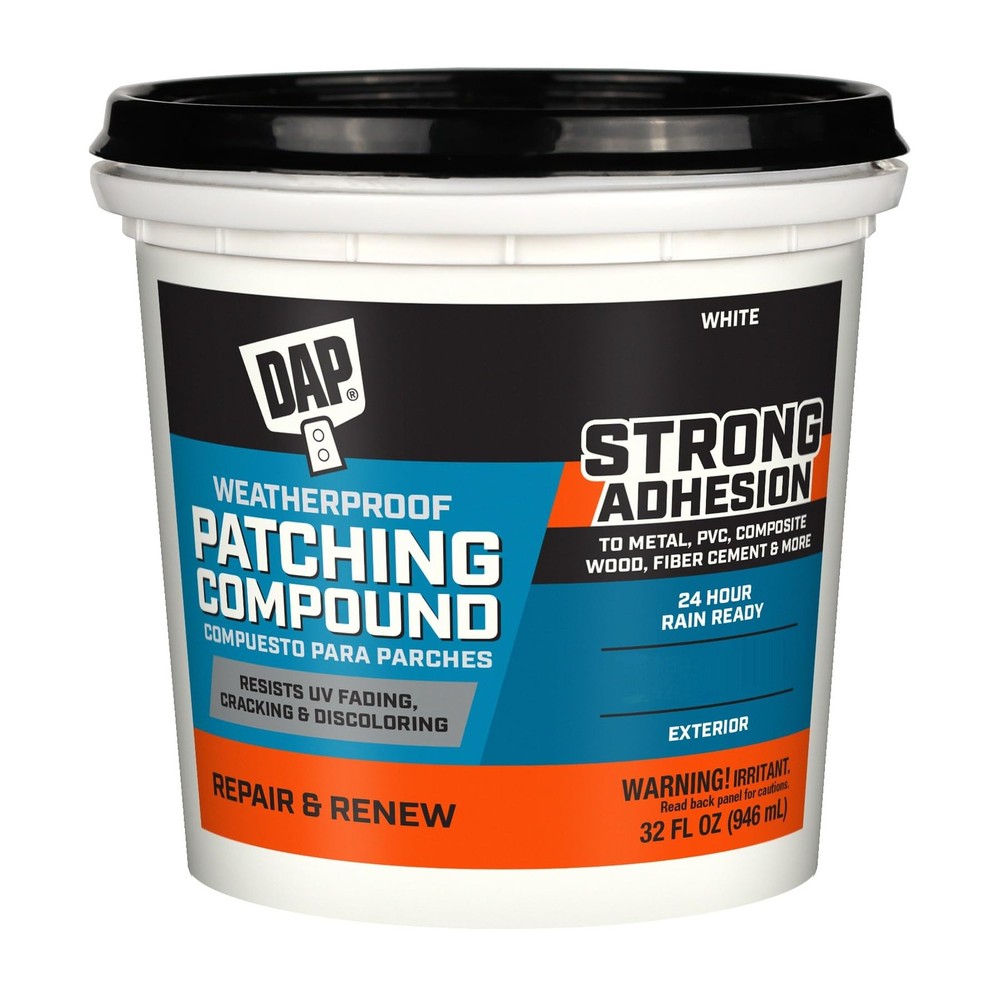 DAP Weatherproof Patching Compound, White, 32 Oz (7079818787) 32 fl oz, White