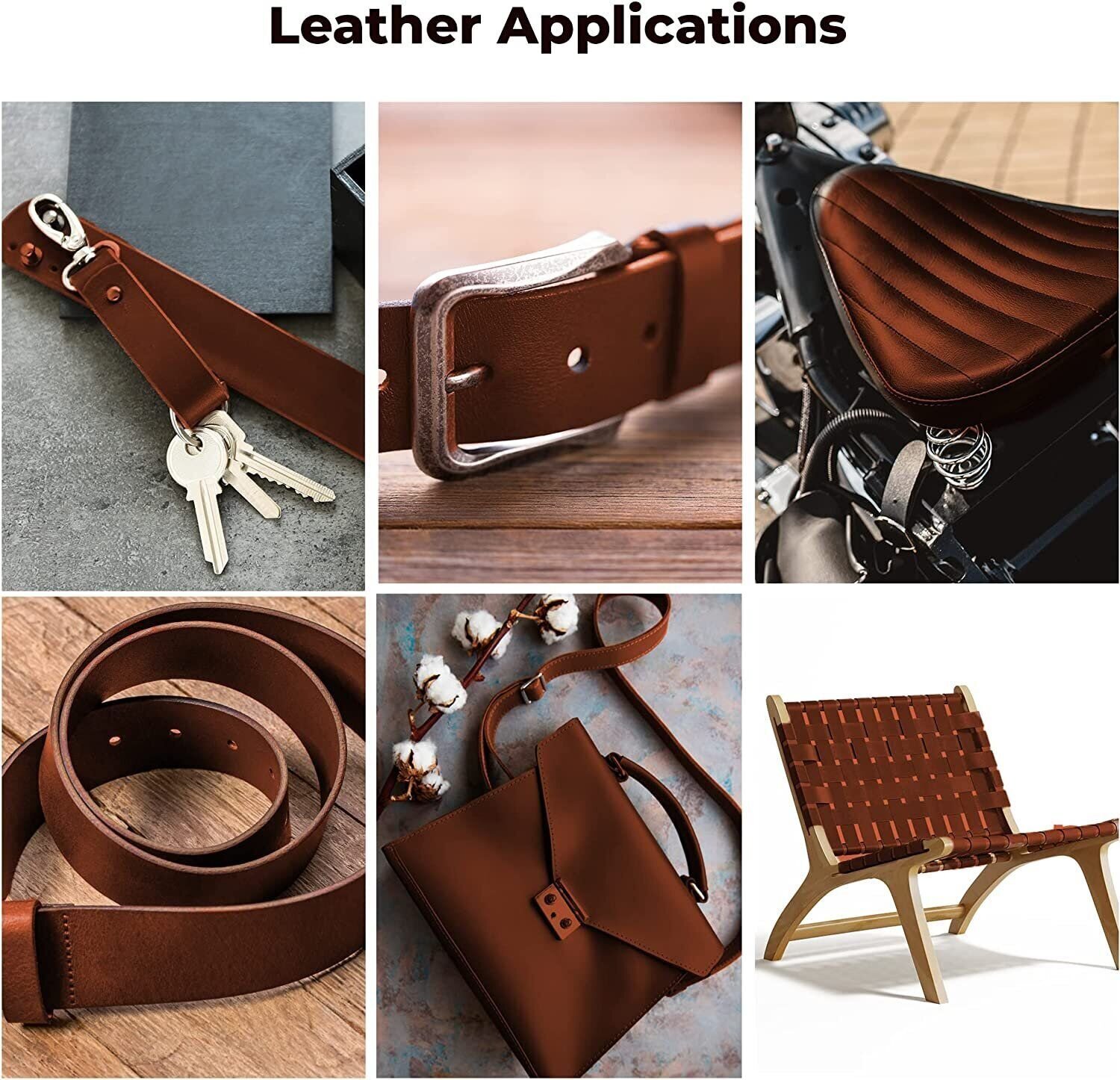 ELW 8-10 oz. (3-4mm) Straps Belts Strips Full Grain Leather Grass Fed Cowhide