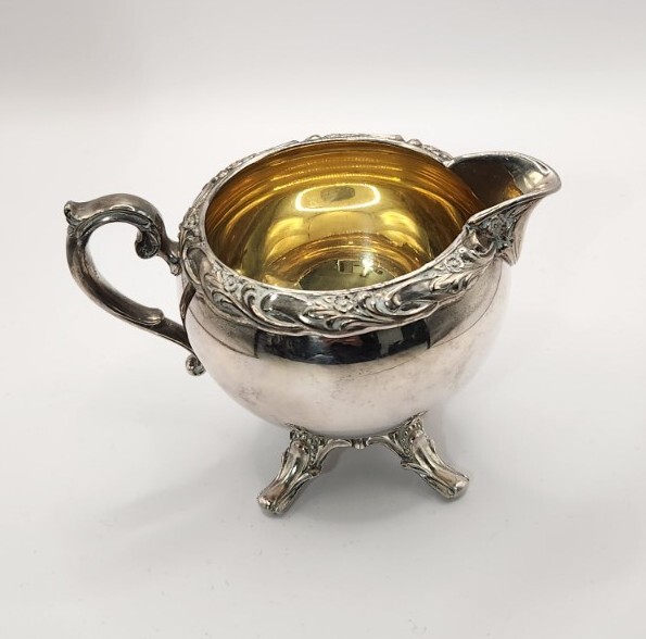 ROGERS BROS Exquisite Silverplated Cream Container Vintage