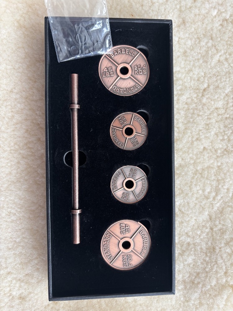 Mini Barbell Set 4oz .999 Copper Barbell Set