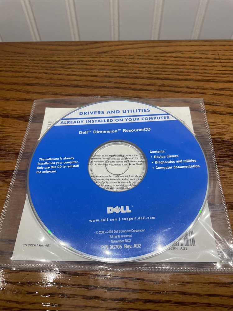Vintage Dell Dimension And Tools System Software & Drivers CD’s Backup 2000-2002