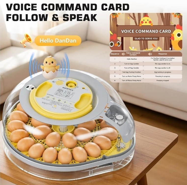 26 Egg Smart Incubator Auto Turning Digital Voice Temp Control Poultry Hatcher