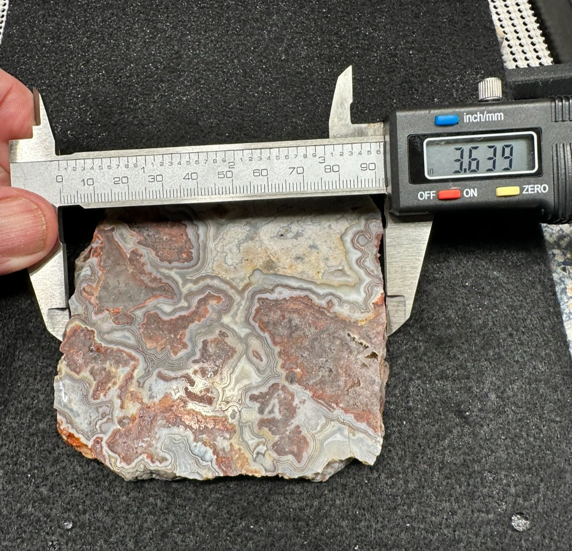 Crazy lace Agate unfinished slab, great for cabbing (weight 4.98oz)