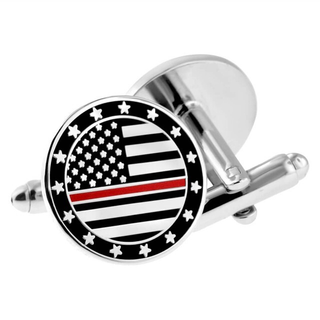 PinMart's Thin Red Line Cufflink Set