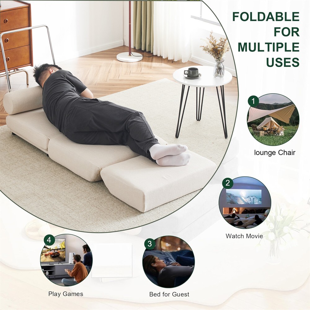 Convertible Sleeper Sofa Bed Floor Couch Single Sofa Chairs Folding Sofa Bed US