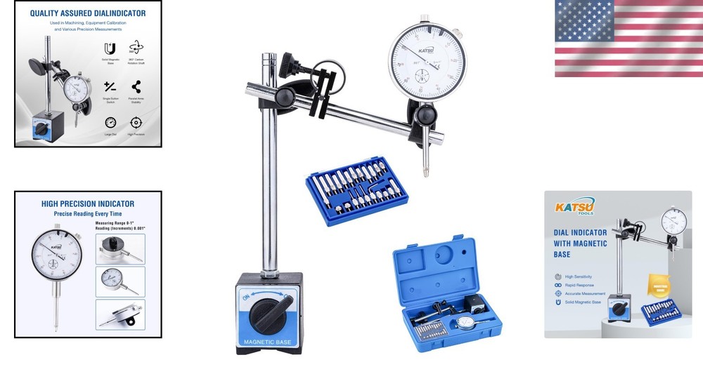 Versatile 0-1.0” Dial Indicator with Strong Magnetic Base for Engineering Use