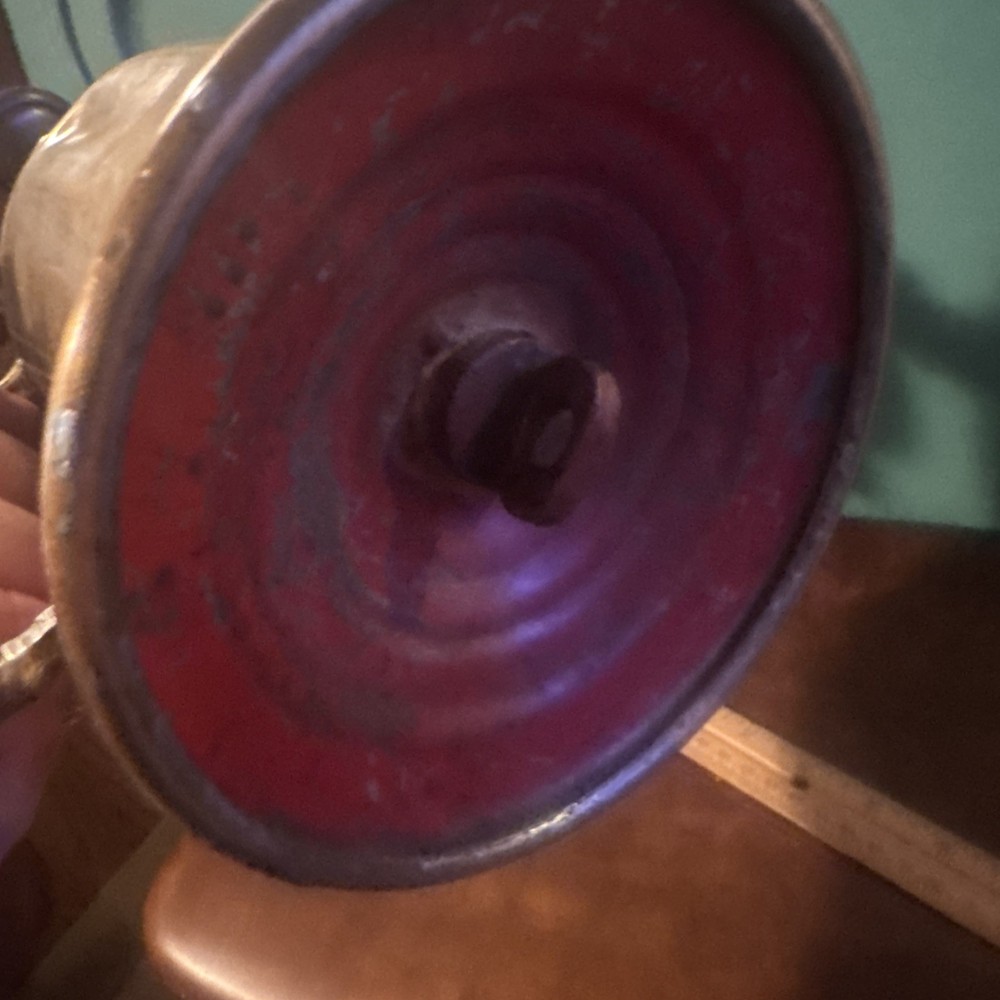 Antique Turner Brass Blow Torch Red Wood Handle All Knobs Work Untested