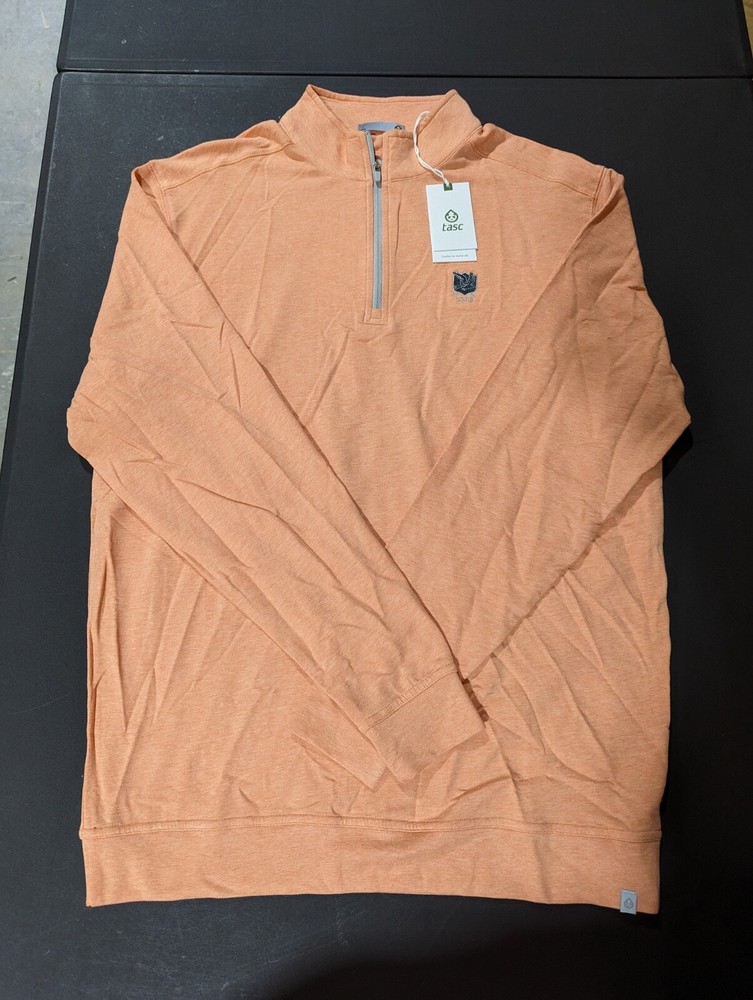 NWT MEN'S TASC PERFORMANCE PULLOVER, SIZE: M, COLOR: ORANGE HEATHER (M1)
